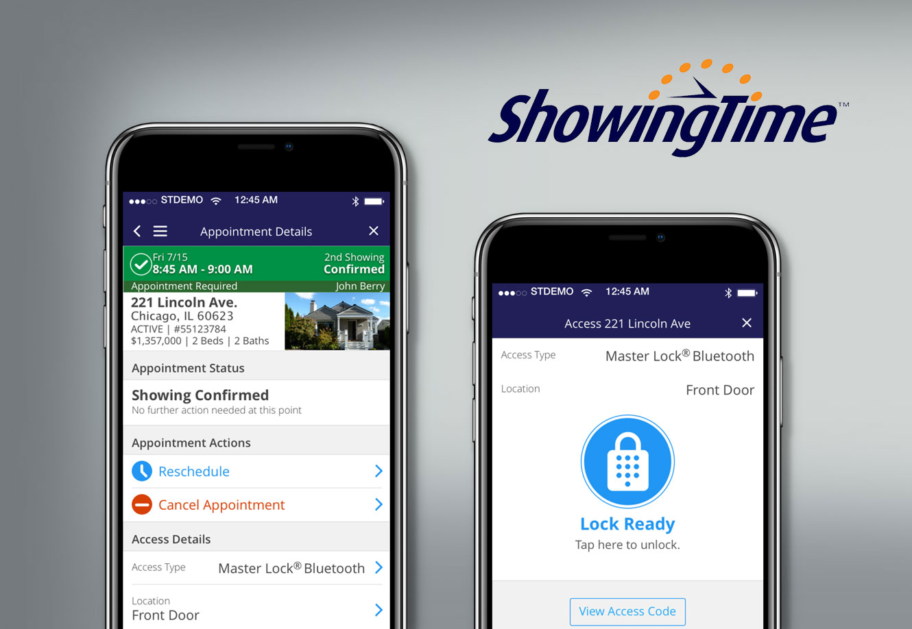 ShowingTime app screens